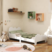 Cloud Themed Toddler Bed Frame with Safety Rails 143.5 x 74.5 x 56cm by AIYAPLAY