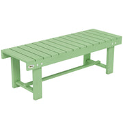 Wooden Backless Garden Bench for Outdoor Seating with Slatted Seat Design Light Green AOSOM