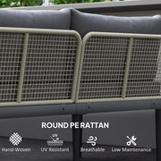 3 Piece Garden Furniture Set with Wide Cushioned Seats and Coffee Table Grey Outsunny