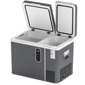 Portable Dual Zone Car Fridge Freezer 45L for Fresh Food and Drinks on the Go Grey