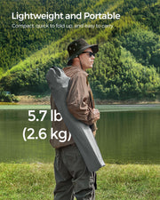 Set of 2 Slate Grey Folding Camping Chairs 150 kg Capacity Lightweight and Portable by Songmics