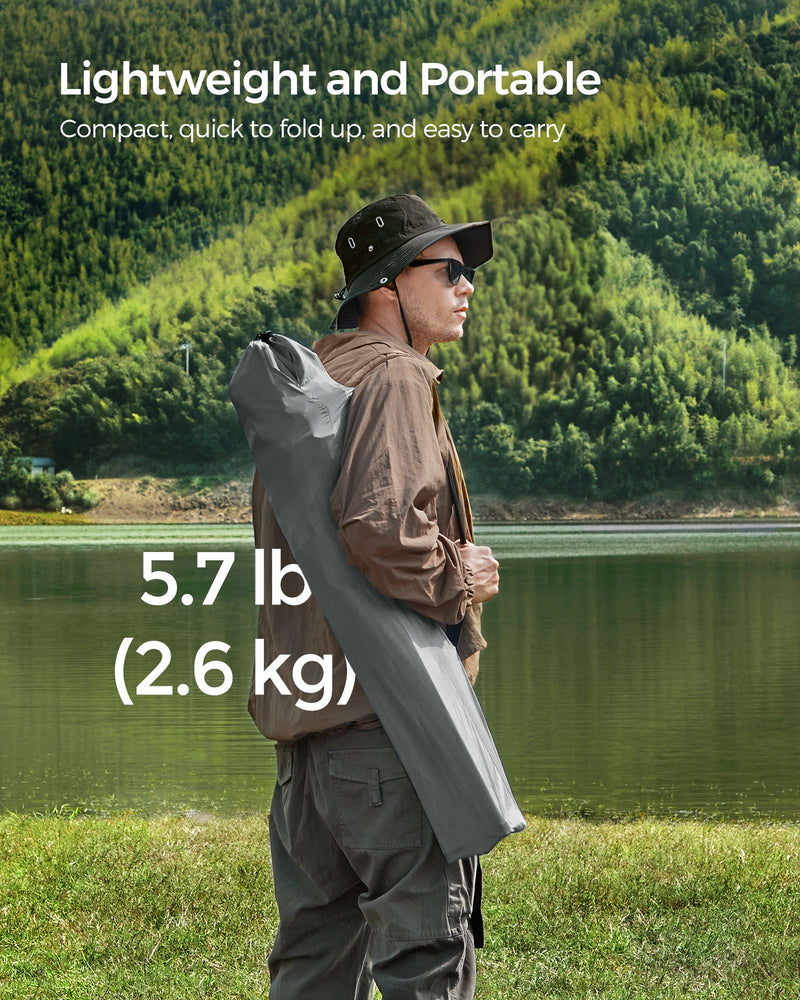 Set of 2 Slate Grey Folding Camping Chairs 150 kg Capacity Lightweight and Portable by Songmics