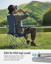 Set of 2 Folding Camping Chairs 150 kg Capacity in Twilight Blue by Songmics