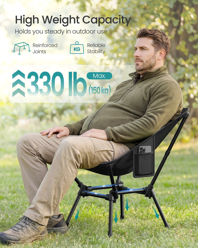 Lightweight Folding Camping Chair Steel Frame 48x56x69 cm by SONGMICS