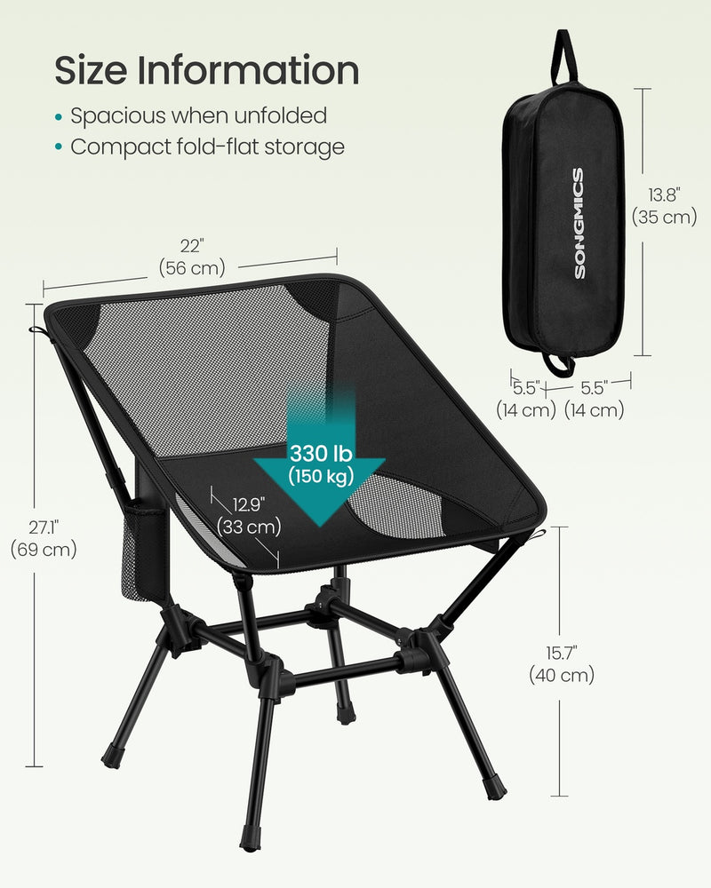 Lightweight Folding Camping Chair Steel Frame 48x56x69 cm by SONGMICS