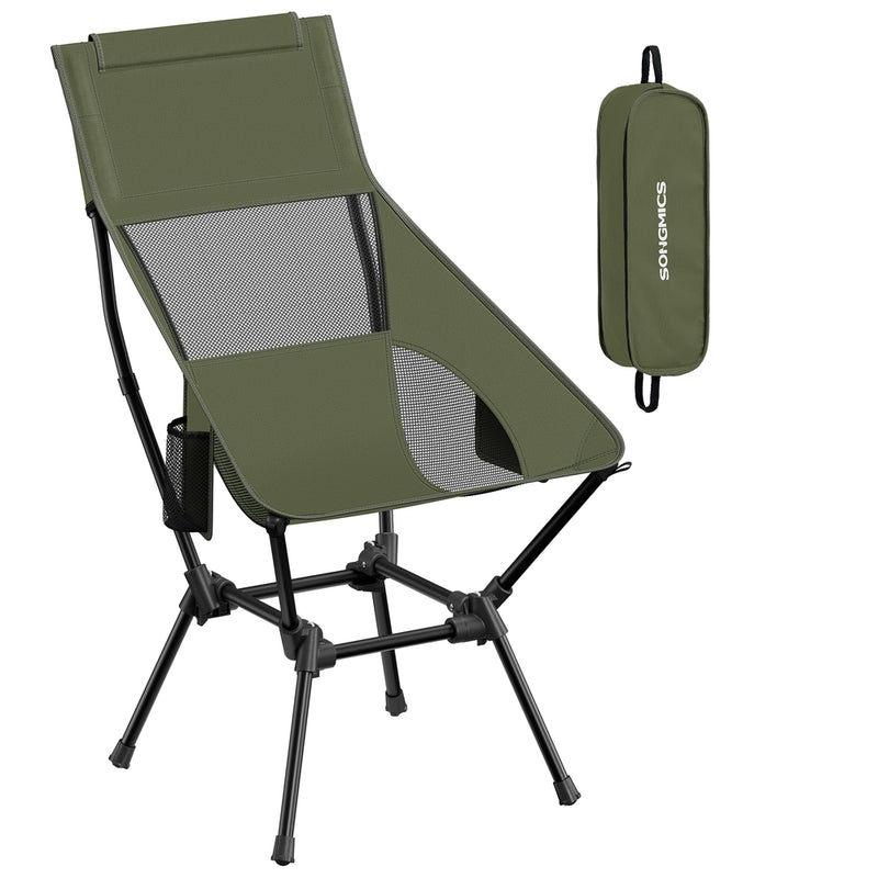 Portable Lightweight Folding Camping Chair with Mesh Back, Pocket & Cup Holder by SONGMICS Songmics