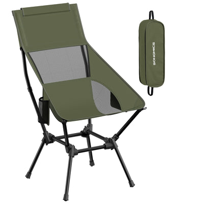 Portable Lightweight Folding Camping Chair with Mesh Back, Pocket & Cup Holder by SONGMICS Songmics