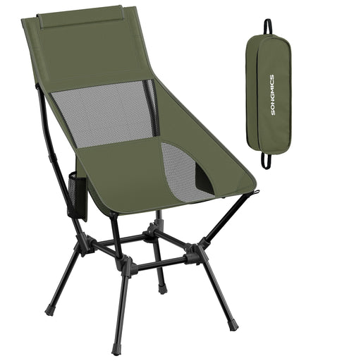 Portable Lightweight Folding Camping Chair with Mesh Back, Pocket & Cup Holder by SONGMICS Songmics