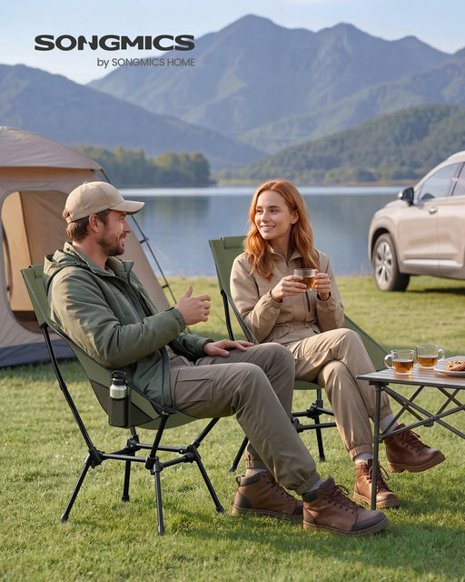 Portable Lightweight Folding Camping Chair with Mesh Back, Pocket & Cup Holder by SONGMICS Songmics