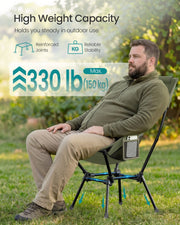 Portable Lightweight Folding Camping Chair with Mesh Back, Pocket & Cup Holder by SONGMICS Songmics