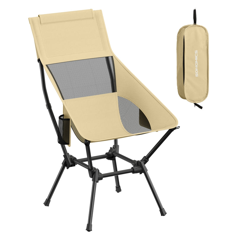 Lightweight Portable Folding Camping Chair with High Back, Pocket & Cup Holder by SONGMICS Songmics