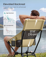 Lightweight Portable Folding Camping Chair with High Back, Pocket & Cup Holder by SONGMICS Songmics