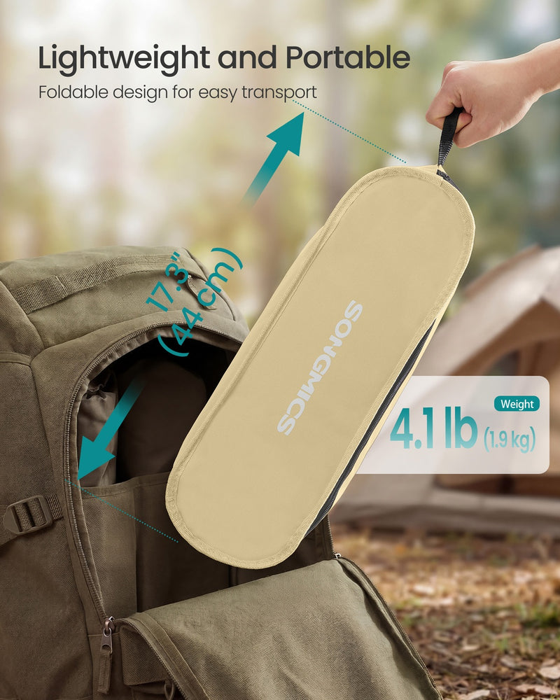 Lightweight Portable Folding Camping Chair with High Back, Pocket & Cup Holder by SONGMICS Songmics