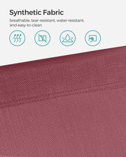 Folding sun lounger with adjustable sunshade and steel frame by SONGMICS Songmics