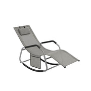 Outdoor Lounger Recliner with Anti-Tipping Stops Dove Grey SONGMICS