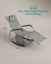 Outdoor Lounger Recliner with Anti-Tipping Stops Dove Grey SONGMICS