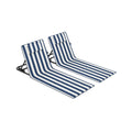Folding Beach Loungers Galvanised Steel Frame 2-Pack Blue & White by SONGMICS Songmics