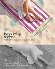 Sun Lounger 4 Position Adjustable 158cm Steel Strawberry Red & White by SONGMICS Songmics