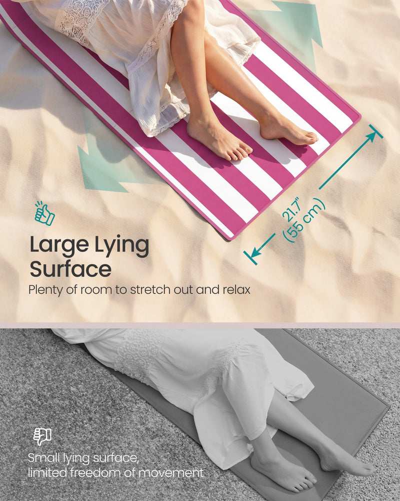 Sun Lounger 4 Position Adjustable 158cm Steel Strawberry Red & White by SONGMICS Songmics