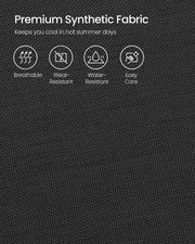 Set of 2 Black Folding Garden Chairs with Heavy Duty Aluminium Frame by Songmics