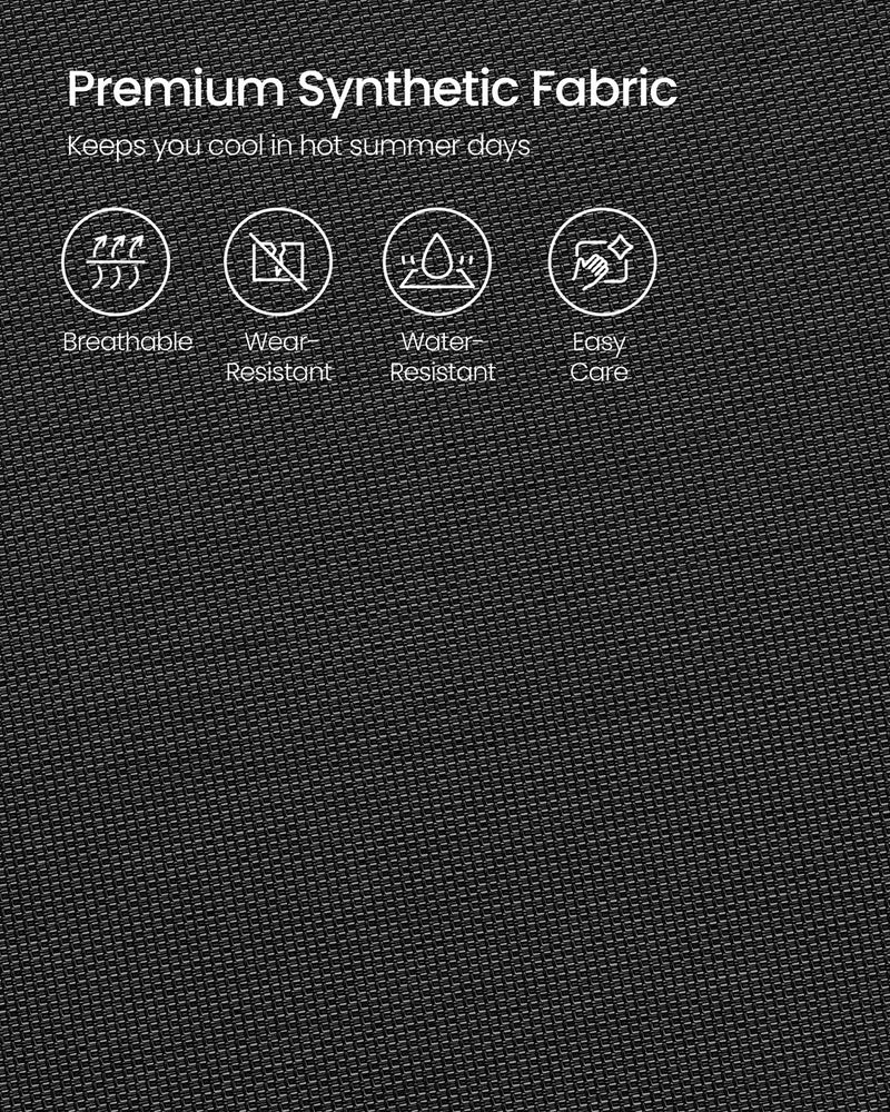 Set of 2 Black Folding Garden Chairs with Heavy Duty Aluminium Frame by Songmics