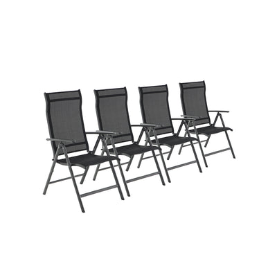 Set of 4 Folding Garden Chairs with 150 kg Capacity for Outdoor Use by Songmics