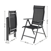 Set of 4 Folding Garden Chairs with 150 kg Capacity for Outdoor Use by Songmics