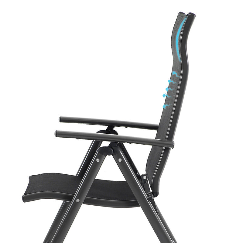 Set of 4 Folding Garden Chairs with 150 kg Capacity for Outdoor Use by Songmics