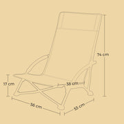 Foldable High Back Portable Beach Chair with Comfortable Backrest Support by Songmics