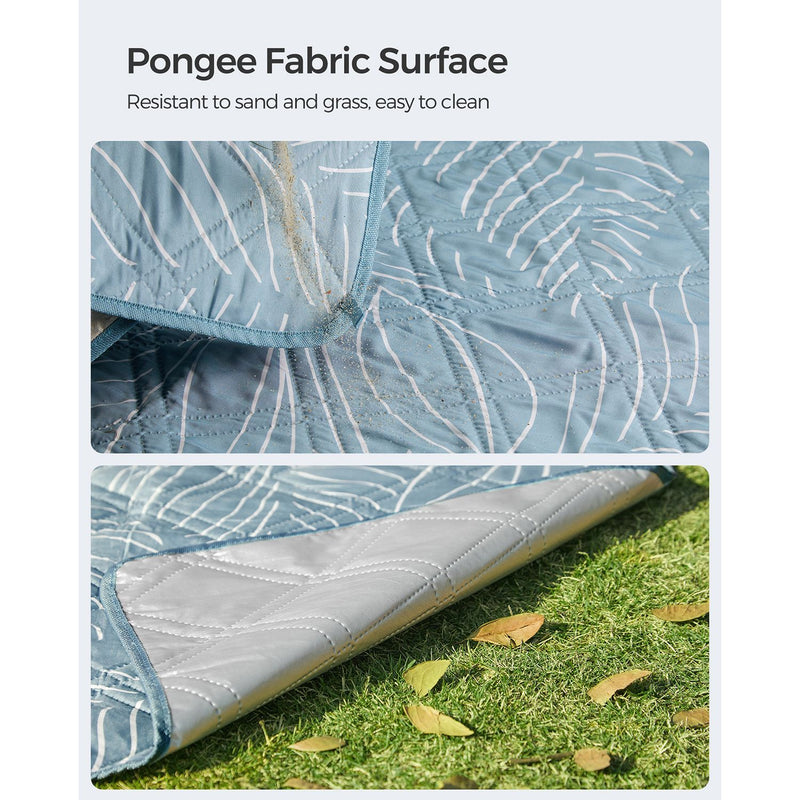 Large Leaf Pattern Picnic Blanket 200 x 200 cm Waterproof and Foldable by Songmics Songmics