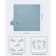Large Leaf Pattern Picnic Blanket 200 x 200 cm Waterproof and Foldable by Songmics Songmics