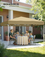 3m x 3m Pop Up Gazebo for Garden and Patio with UV Protection Beige SONGMICS