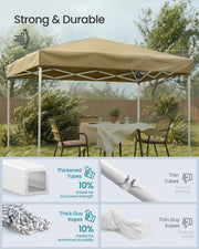3m x 3m Pop Up Gazebo for Garden and Patio with UV Protection Beige SONGMICS