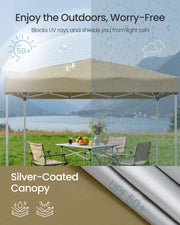 3m x 3m Pop Up Gazebo for Garden and Patio with UV Protection Beige SONGMICS