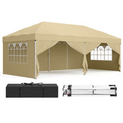 3m x 6m Pop Up Gazebo with 6 Sides for Garden and Patio with UV Protection Beige SONGMICS