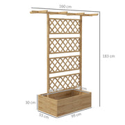 Wooden Raised Garden Bed With Trellis For Growing Vegetables Herbs And Flowers Outdoors