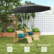 Grey 3m Cantilever Garden Parasol with Cover Wind Strap and Tilt by Outsunny