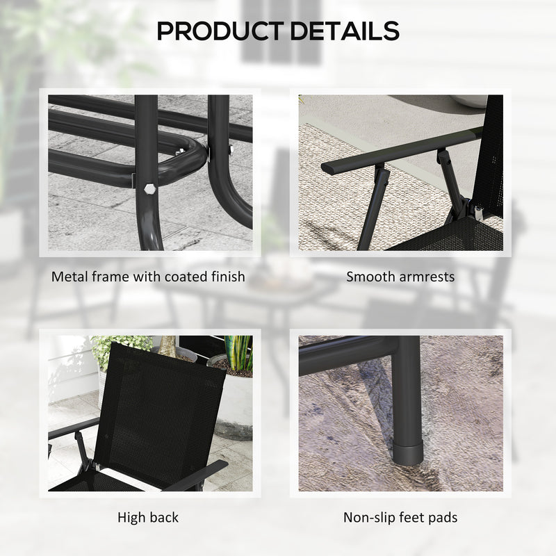 4 Piece Rattan Patio Furniture Set with Cushions Black by Outsunny