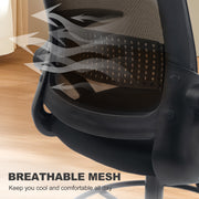 Adjustable Draughtsman Chair with Mesh Back and Flip-Up Arms for Home Office Black AOSOM