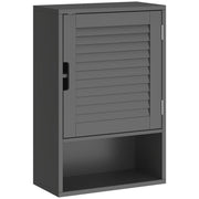 Wall Mounted Bathroom Cabinet With Adjustable Shelves Ideal For Compact Spaces Black AOSOM