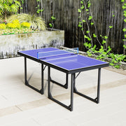 Foldable Indoor Outdoor Table Tennis Table with Net and Easy Storage 6ft Blue AOSOM
