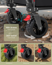 Foldable Utility Trolley with Handle 150L Capacity Holds 150kg in Ink Black by Songmics