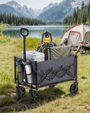 Foldable Camping Trolley with Heavy Duty Reinforced Wheels for Outdoor Use by Songmics