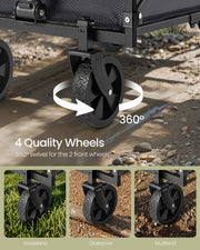 Foldable Camping Trolley with Heavy Duty Reinforced Wheels for Outdoor Use by Songmics