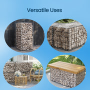 Set of 4 Metal Gabion Cage Baskets with 5 x 10 cm Mesh for Garden Landscaping by Songmics Songmics