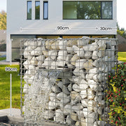 Set of 5 Metal Gabion Cage Baskets 90x90x30cm for Stone Retaining Walls by Songmics Songmics
