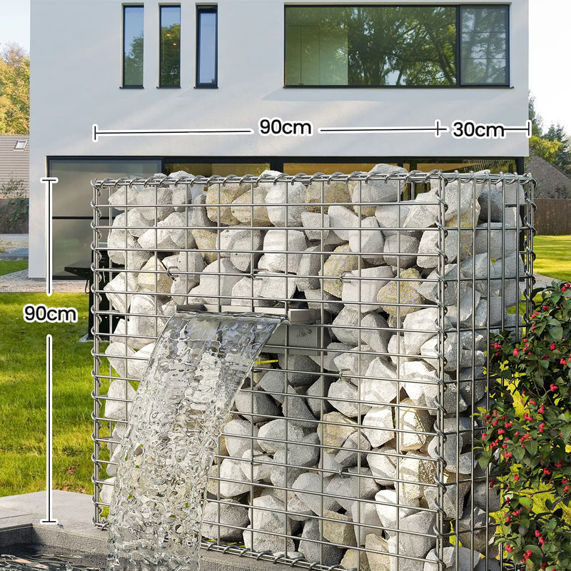 Set of 5 Metal Gabion Cage Baskets 90x90x30cm for Stone Retaining Walls by Songmics Songmics