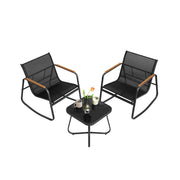 Patio Furniture, 2 Rocking Chairs and Table Ink Black SONGMICS