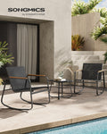 Patio Furniture, 2 Rocking Chairs and Table Ink Black SONGMICS