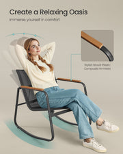 Patio Furniture, 2 Rocking Chairs and Table Ink Black SONGMICS
